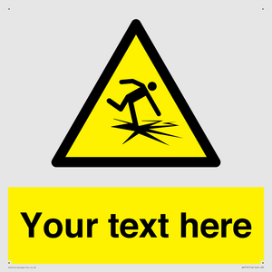 Custom warning thin ice